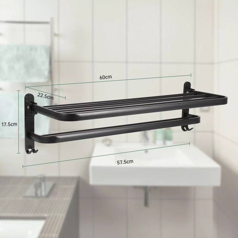Toallero De Baño De Acero Inoxidable Negro