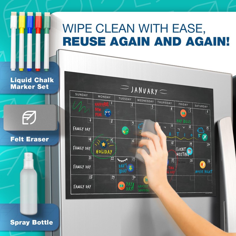 Magnetic Chore Chart & Calendar Set - 11" x 17",