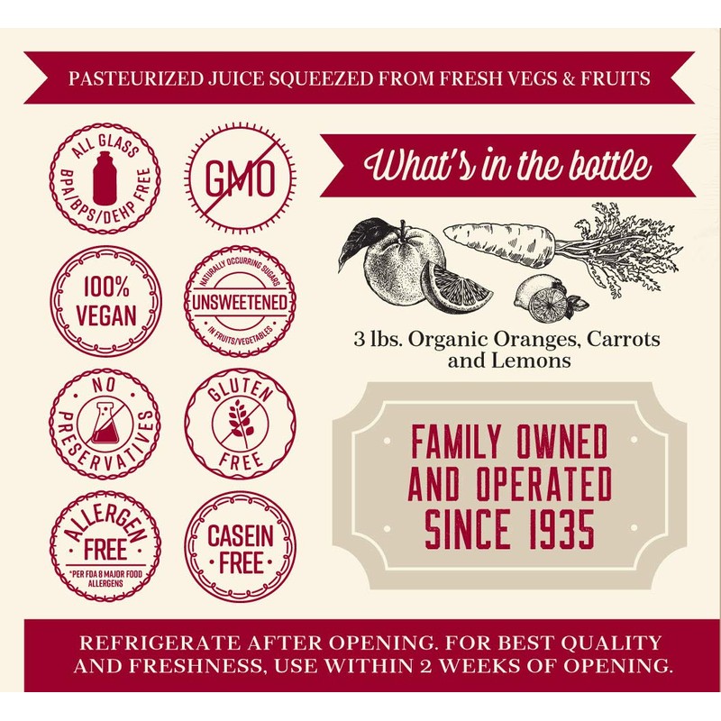 LAKEWOOD JUICE ORANGE CARROT ORG, 32 FO