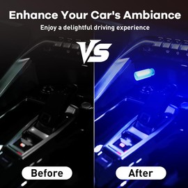 NHHEO 14 en 1 modos de luz nocturna USB para coche, 7 colores de ajuste táctil, iluminación ambiental LED USB, lámparas de noche interiores para automóvil, camping, decoración de día festivo, recámara