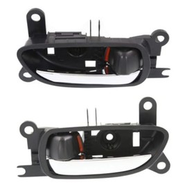 For Lexus IS250 2006-2015 Interior Door Handle Driver and Passenger Side | Pair Front | Black Bezel With Chrome Lever | With Door Lock Button | Plastic | Base/C/C F Sport | 6920830050C0, 6920730070C0