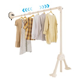Clothes Drying Rack Foldable Portable Suction Cup Laundry Drying Rack 95in Expandable Clothing Dryer Wall Mounted Retractable Indoor Outdoor Use No Assembly 180° Free Rotation for Laundry Room