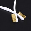 2 Pcs Brass Wire Brush Set with Curved Handle,Wire Metal