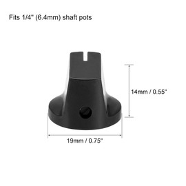 sourcing map 10Pcs 6.4mm Shaft Hole Guitar Ampere Effect Pedal Knobs Pointer Control Knobs with Set Screw Black