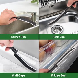 POPGIO 2 Pcs Crevice Cleaning Brush Hard Bristle Gap Brush Multifunctional for Bathroom Household Kitchen Tiles Window Crevice Cleaning Tool (Style 1)