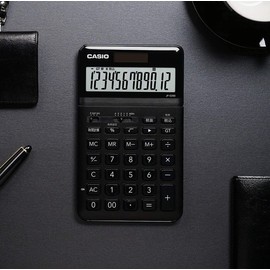 Casio JF-S200-BK-N Stylish Calculator, Black, 12 Digits, Just Type