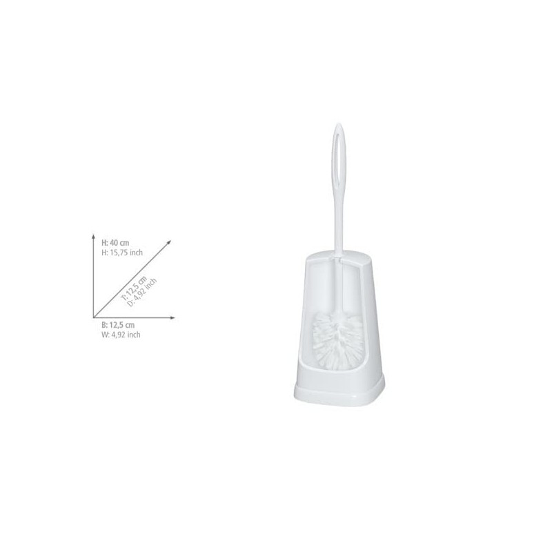WENKO 19607100 Portascopino per WC Simple bianco, Materiale plastico, 12