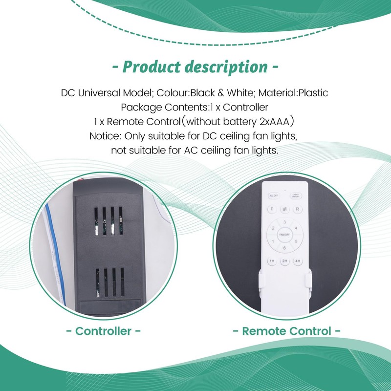 Universal Ceiling Fan Remote Control Kit Replacement, 6-Speed & Timing,
