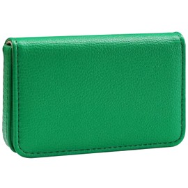 Business Card Holder，PU Leather Business Card Case Color Printing Pattern Card Holder Wallet，Pockets Magnetic Credit Card Holders for Men and Women - Dark Green