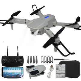 Drone with Camera 1080P HD FPV Foldable Drone for Kids and Beginners, One-Key Take Off/Landing, 360° Flips, Gestures Selfie, Headless Mode, 2 Batteries with Carrying Case Toy Gifts for Boys (Grey)