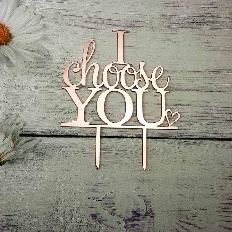 Decoración para tarta de boda con texto en inglés "I