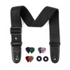 Wepop Guitar Strap Black Cotton Adjustable 5 cm Bass Electric