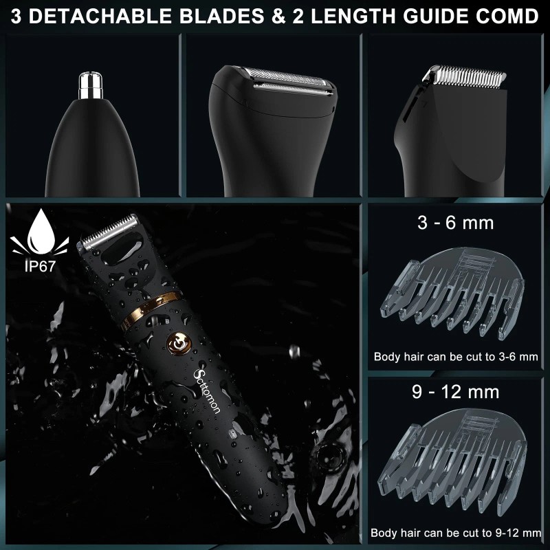 Scttomon Electric Groin Hair Trim Ball Trimmer for Men Body