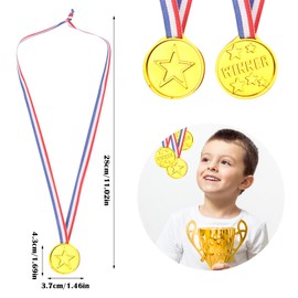 Pack of 18 Gold Medals for Children, Winner Medals, Gold, Plastic, Gold Medals, Children's Winner, Medals, Super Medals, Podium, Children's Birthday, Children Love These Gold Medals, Toy Awards