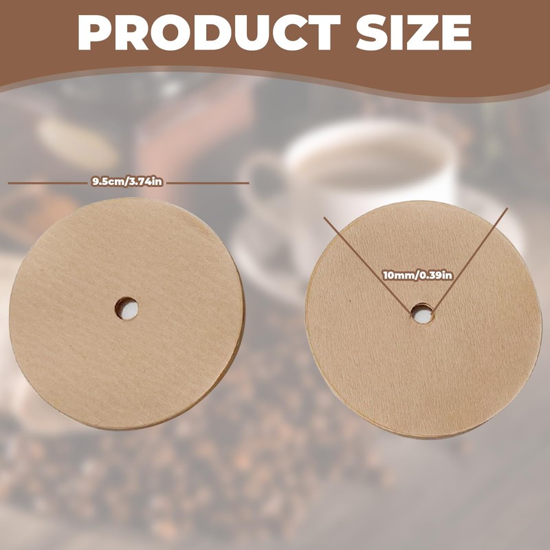 200Pcs High Density Coffee Filters Papers Easy Convenient Unbleached Wood
