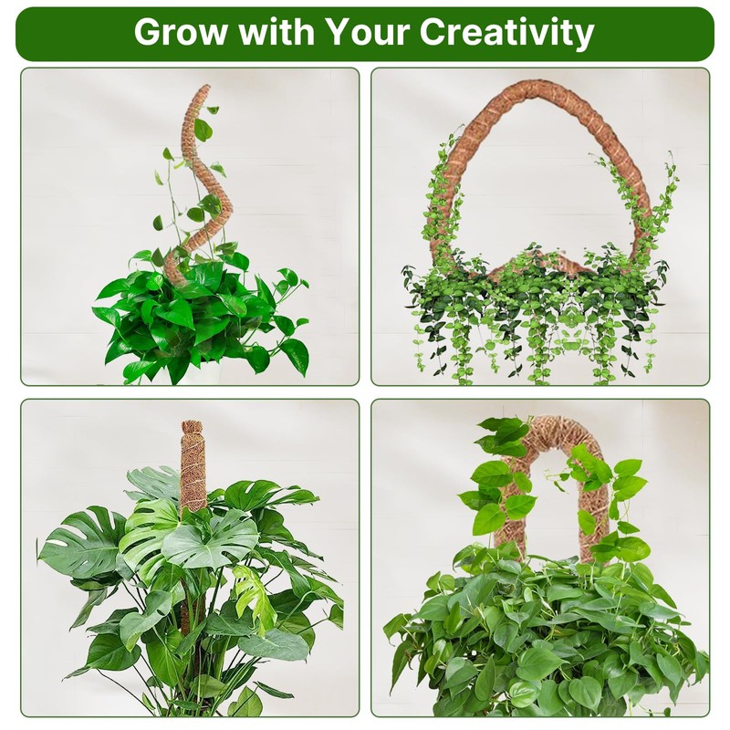 48 Inch Bendable Moss Pole for Plants Monstera, Coir Plant