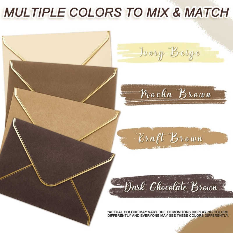 Cholemy Brown 4 x 6 Envelopes 50 Pack A6 Card