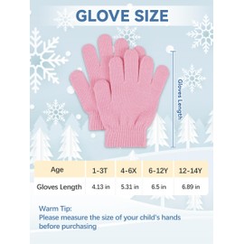 Glooarm 16 Pairs Kids Gloves Winter Boys or Girls Gloves Children's Warm Knit Magic Gloves Bulk for Winter Supplies