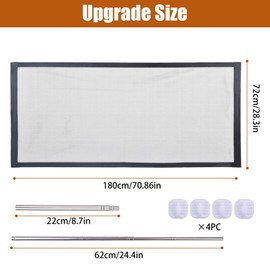 Mesh Dog Gate, Mesh Gates for Kids or Pets, 180 X 72cm Mesh Magic Pet Dog Gate, Portable Cat Barrier, Dog Gate for The House, Indoor, Stairs, Doorways No Drilling