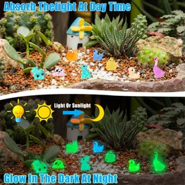 RZCOMP 160PCS Mini Resin Animals Luminous 20 Styles Cute Tiny Resin Animals Mixed Glow in the Dark for Micro Landscape Fish Tank Potted Fairy Garden Aquarium Dollhouse Decor