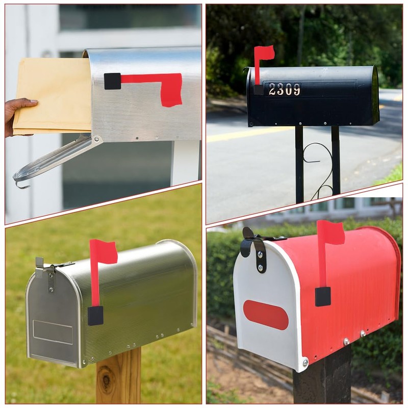 Mailbox Flag Replacement Kit, Self Adhesive Red Mail Flag No