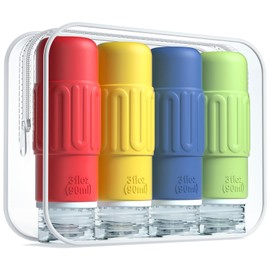 Mrsdry - Botellas de viaje para artículos de cambiador, botellas de silicona a prueba de fugas, aprobadas por la TSA, botellas de viaje de 3 onzas, contenedores de artículos de cambiador de tamaño de