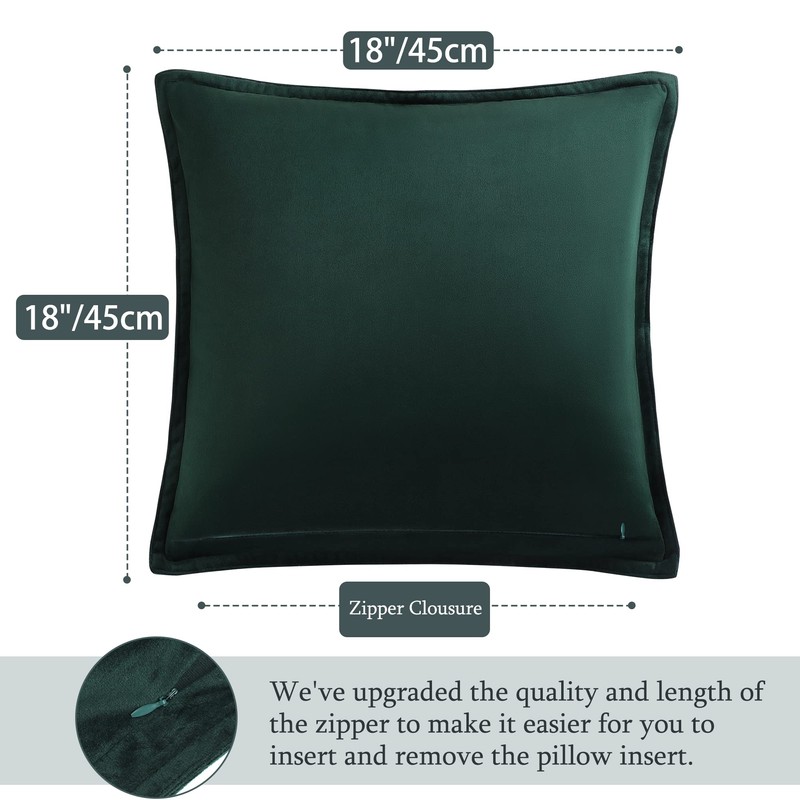 PiccoCasa Decorative Velvet Throw Pillow Covers Pack of 2, Square