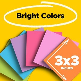 Post-it - Notas superadhesivas, colores brillantes surtidos, 3 x 3 pulgadas, 15 almohadillas para orejas por paquete, 45 hojas/bloque, 2 unidades de poder pegado, reciclable, multicolor
