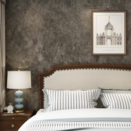 3yecao 31"×354" Big Roll Large Size Extra Wide Thick Dark Brown Tan Grey Concrete Wallpaper Peel and Stick Vinyl Waterproof Glossy Charcoal Taupe Gray Concrete Cement Contact Paper for Bedroom Walls