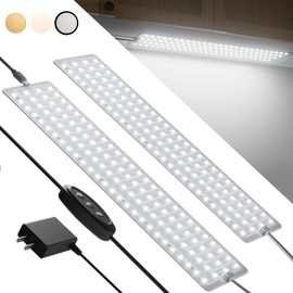 Undercabinet Lights for Kitchen 1000lm 108 LEDs, 2-Pack Under Cabinet Lighting Plug in, 12in Panel Under Counter Lights for Kitchen,Stick on Led Under Cabinet Light, Cold White for Cabinet,Desk,Shelf