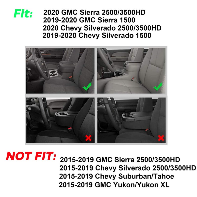 Rying Center Console Organizer Replacement for 2007-2014 GMC Sierra Yukon