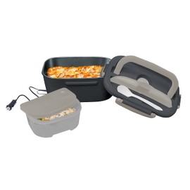 NERTHUS FIH 810 Lunch Box 2-in-1 Electric Lunch Box for Work and Car/Truck, 220 V & 12 V, Stainless Steel 18/8, Grey, 450 ml - 60 ml (FIH 810)