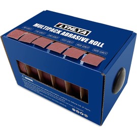 Sandpaper Roll Assortment, 2.5 cm x 8 m Sandpaper 6 Grits Sandpaper with Dispenser Emery Linens for Wood Furniture Finishing Automotive Polishing, 80/150/240/320/400/600