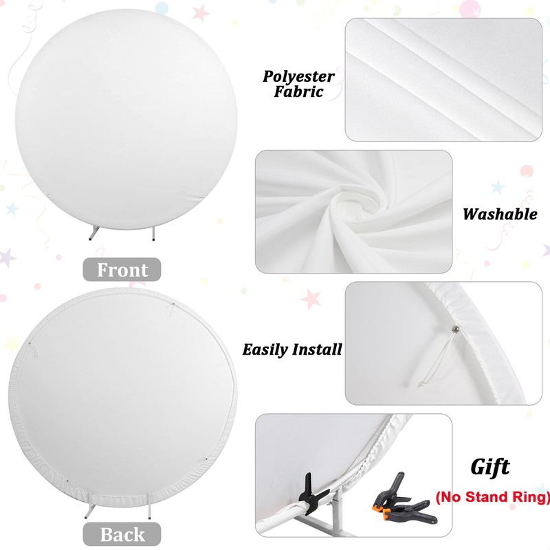 Renaiss 6.5x6.5ft Superhero Round Backdrop Cover for Photoshoot Kids Boys