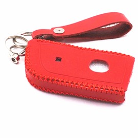 WFMJ Leather 4 5 Buttons Smart Remote Key Fob Case Cover Chain for 2022 2023 Acura MDX RDX (5 buttons,Red)