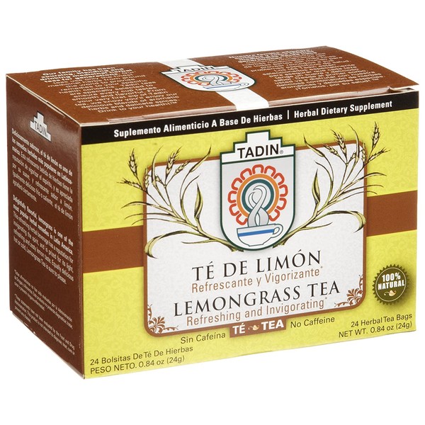 Tadin Tea, Te De Limon (Lemongrass) Tea, 24-Count Tea Bags (Pack of 12)