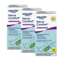 Equate Nerve Comfort Theanine Vitamin B Calcium Equate Nerve Comfort, 3 units, 30 tablets / 이퀘이트 너브 컴포트 테아닌 비타민B 칼슘 Equate Nerve Comfort, 3개, 30정