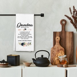 MONALET Grandma Definition Gifts Kitchen Towels Decorative, Grandma Dish Cloths Tea Towel Gifts for Grandmother Grandparents Bathroom Kitchen Dishcloths Hand Towel Decor 16x24