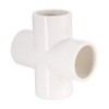 sourcing map PVC Pipe Fitting 4 Way Cross Schedule 40