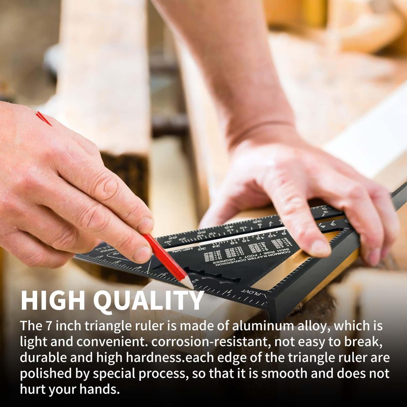 7 Inch Carpenters-Square-Aluminium Speed Square - Versatile Set Alloy Square