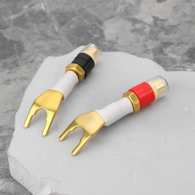 EMSea 2 Pairs Spades Fork Plug to Twist Binding Post