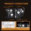DimFlux Headlight Assembly, Compatible with 2007-2013 Toyota Tundra/2008-2017 Sequoia Replacement