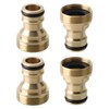 4 PCS Tap Connector Set, Brass Hose Connector Universal Garden
