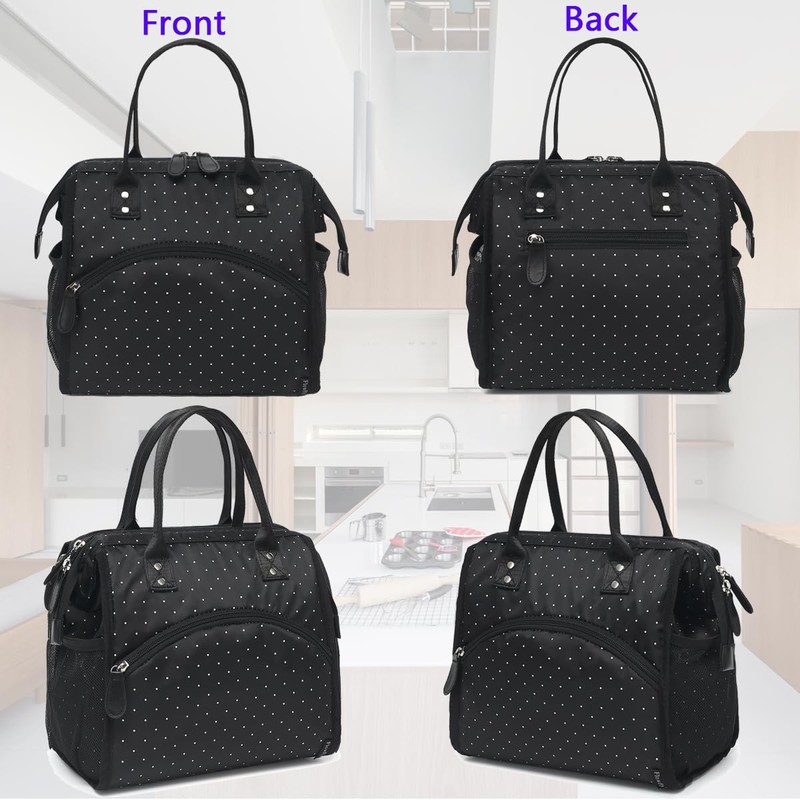FlowFly Insulated Lunch Bag for Women, Men, Large and Reusable,
