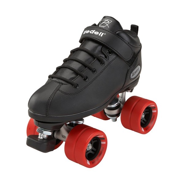 Riedell Skates - Dart - Quad Roller Speed Skates | Black | Size 7