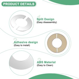 M METERXITY 2-Pack Wall Split Flange, for 2.8 Inch/70mm OD Pipe 304 Stainless Steel Escutcheon Plate Round Self-Adhesive Plumbing Cover Plates for Water Pipe/Faucet