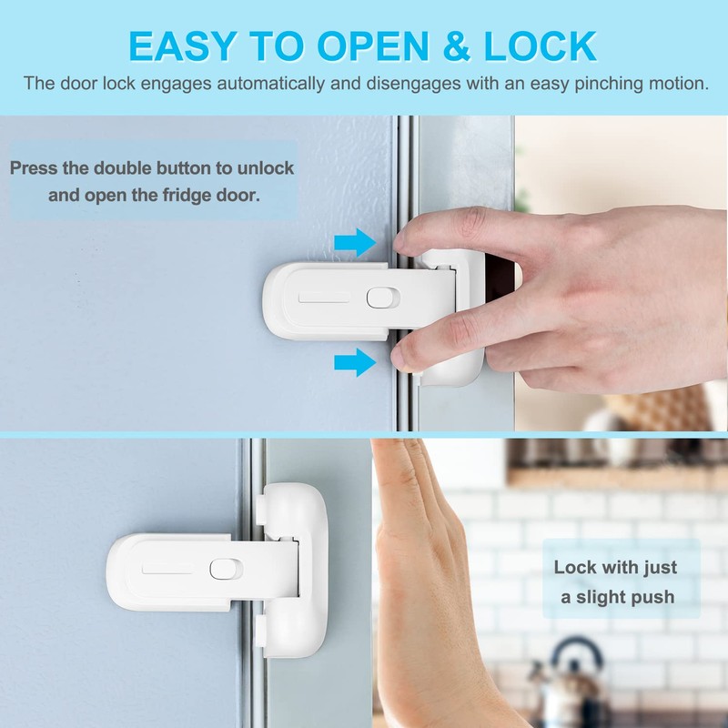 CLYMENE Refrigerator Fridge Freezer Door Lock for Kids, Child Proof