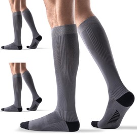 3 Pairs Sports Compression Socks 15-20 mmHg for Women Men - Comfort Cuff, Cushioned Support Sock for Running Athletic