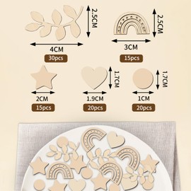 Pack of 100 Christening Decoration Confetti Boho Wooden Table Decoration Christening Baby Shower Birthday Communion Christening Decoration Rainbow for Boys Girls