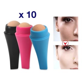 Paquete 10 Rodillos Absorbente Grasa Facial Piedra Volcánica Todo Tipo De Piel